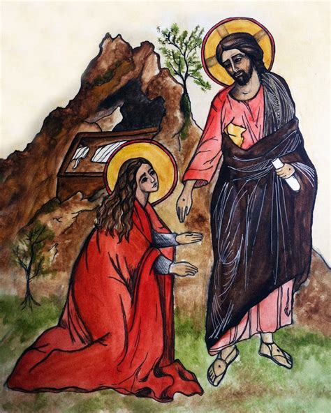 Resurrection Mary Magdalene and Christ Easter Catholic Art - Etsy