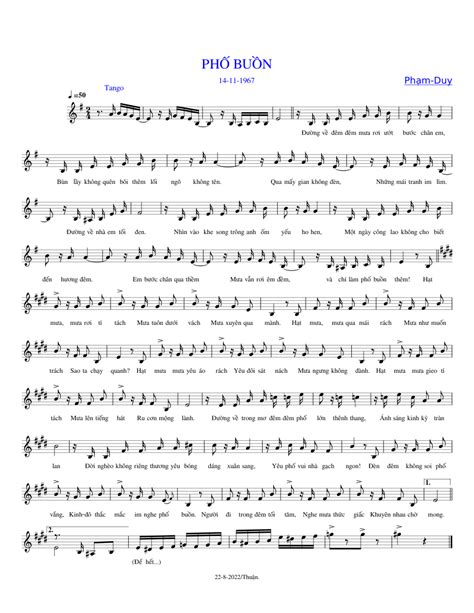 PHỐ_BUỒN Sheet music for Piano (Solo) | Musescore.com