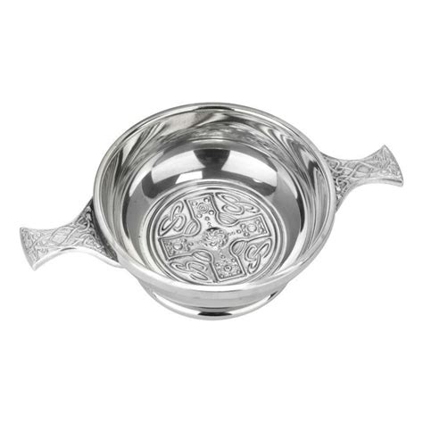 Pewter 4" Celtic Cross Quaich