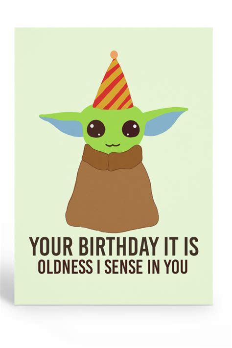 Baby Yoda, The mandalorian Birthday Card | Yoda happy birthday, Cool ...