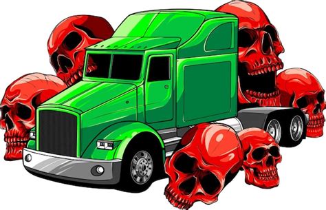 Premium Vector | Vector illustration of semi truck vector front view on ...