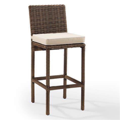 Crosley Furniture Bradenton Outdoor Wicker Bar Height Stools (Set of 2 ...