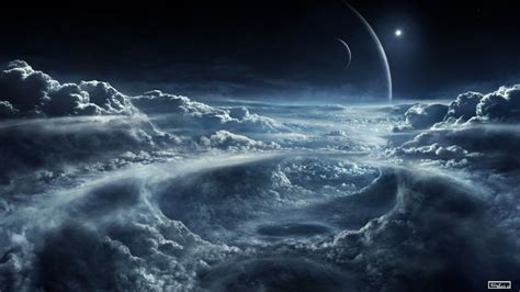 an artist's rendering of two planets in the sky