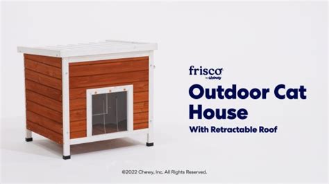 FRISCO Outdoor Wooden Cat House with Retractable Roof, Brown - Chewy.com