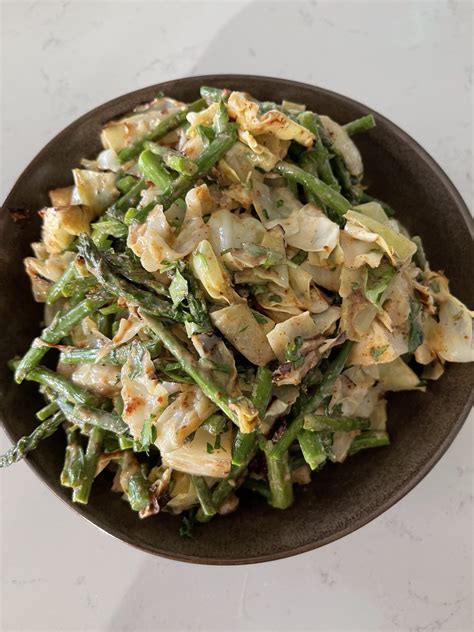 Charred Cabbage + Asparagus Salad and Almond Butter - Cook2Thrive