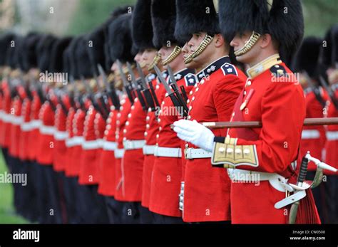 A photograph of the Canadian Grenadier Guards performing a military ...