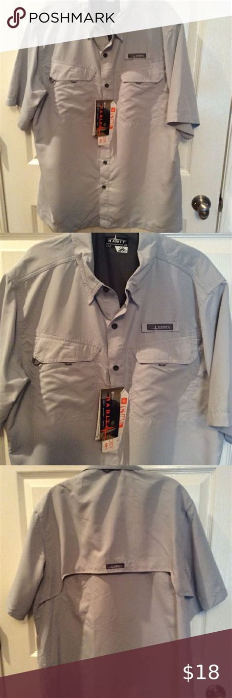 Habit solar factor gray shirt NWT light gray UPF 40+ protection fabric ...