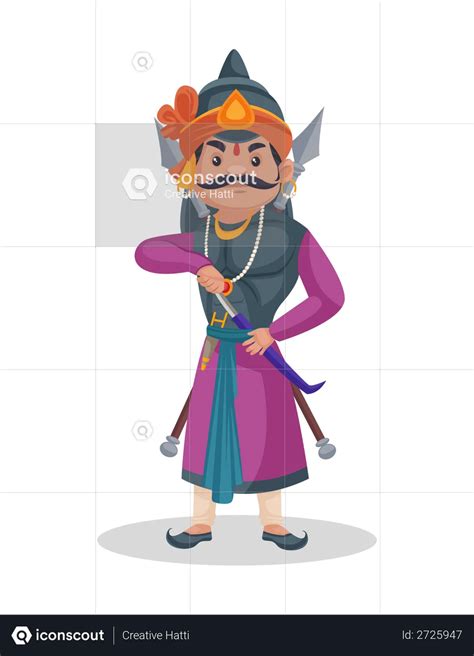 Best Maharana Pratap taking sword out of sword case Illustration ...