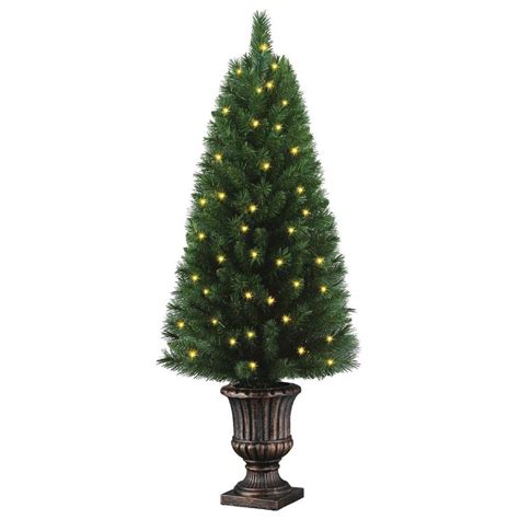 Home Accents Holiday 4 ft. Potted Artificial Christmas Tree with 50 Clear Lights-TYT-14048-1 ...