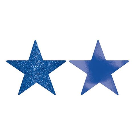 Star 5" Glitter And Foil Cutout - Blue | BIG W