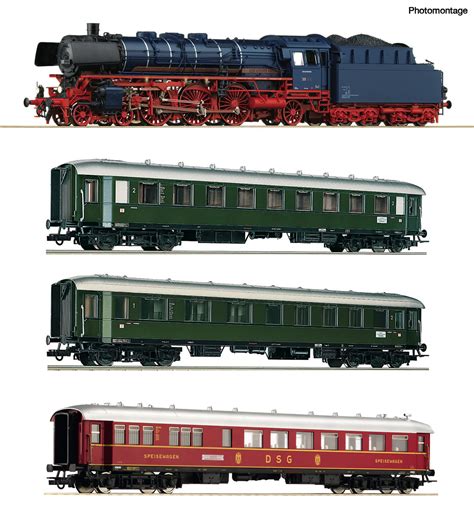 Roco 61474 - German Steam locomotive class 03.10 and fast train Set of the DB