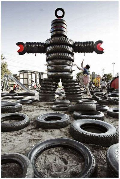 tires are used to set up this | Tire playground, Cool playgrounds, Used ...