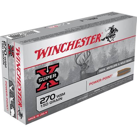 Winchester 270 WSM Power - Point Centerfire Rifle Ammo - X270WSM ...