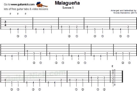 MALAGUENA: Guitar Lesson 1 - GuitarNick.com