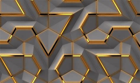 3d Gold Geometric Wallpaper Idecorate Gold Geometric - vrogue.co