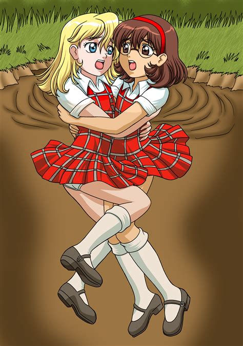 Schoolgirls in Quicksand 3 by Usikujumba on DeviantArt