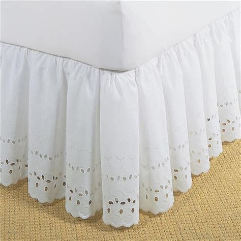 Bed Skirt Ruffled Eyelet White - Queen - Walmart.com