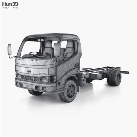 Hino Dutro Standard Cab Chassis with HQ interior 2013 3D model - Download Truck on 3DModels.org