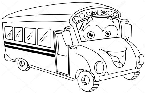 Outlined school bus cartoon — Stock Vector © yayayoyo #60046955