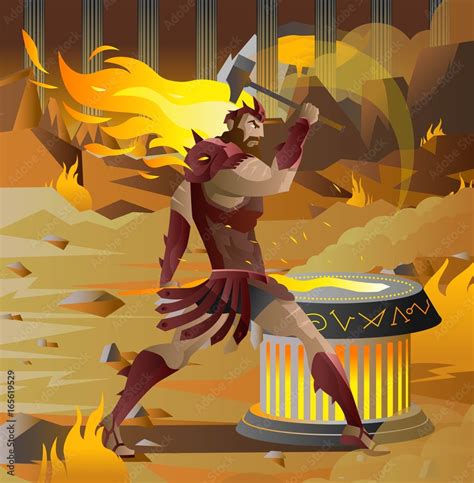 vulcan greek roman god of the forge Stock Vector | Adobe Stock