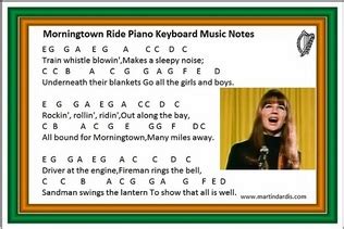 Morningtown Ride Lyrics And Guitar Chords - Irish folk songs