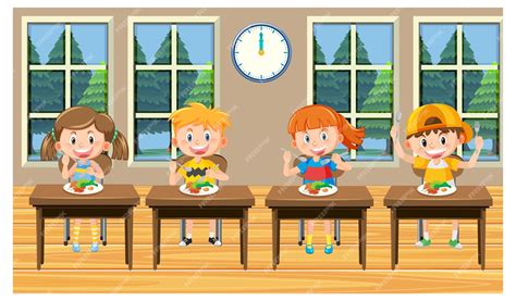 Healthy Lunch Cartoon