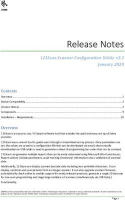 RELEASE NOTES 123SCAN SCANNER CONFIGURATION UTILITY V5.3 JANUARY 2020 ...