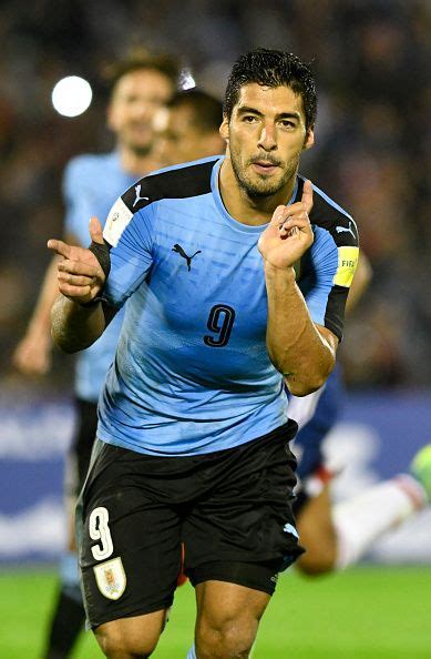 #WCQ2018 Luis Suarez of Uruguay celebrates after scoring the third goal ...