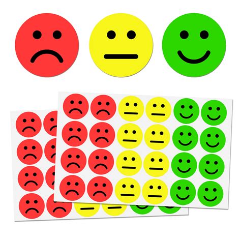 Smiley/Sad Face Stickers - 3 Colors - TownStix