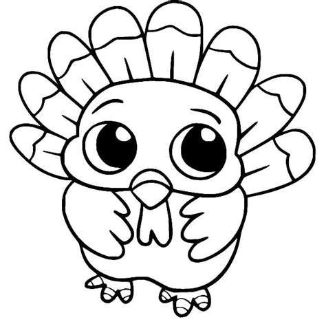 Cute Baby Turkey coloring page - Download, Print or Color Online for Free