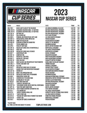 Printable 2023 NASCAR Schedule