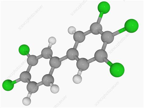 Polychlorinated biphenyl molecule - Stock Image - F004/6573 - Science Photo Library