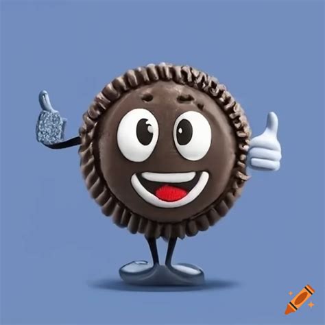 Double stuffed oreo cookie mascot giving a thumbs up on Craiyon