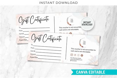 Floral Gift Certificate Template | SnapyBiz