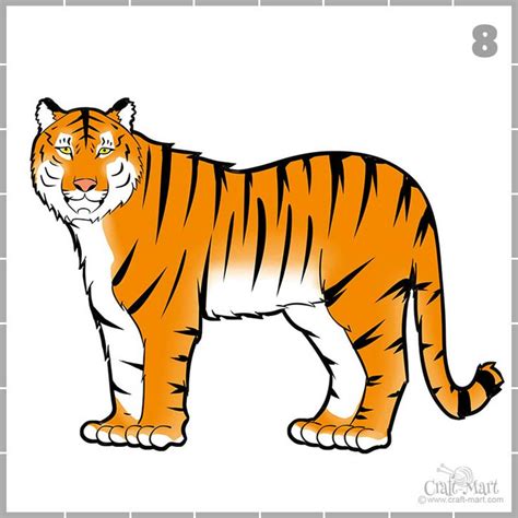 How to create a nice drawing of a tiger for beginners - Craft-Mart | Easy tiger drawing, Tiger ...