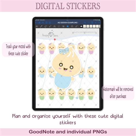 Mood Digital Stickers Emoticon Stickers Pre-cropped for Goodnotes ...