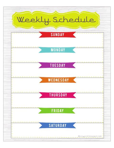 8 Best Images of Cute Weekly Schedule Template Printable - Cute ...