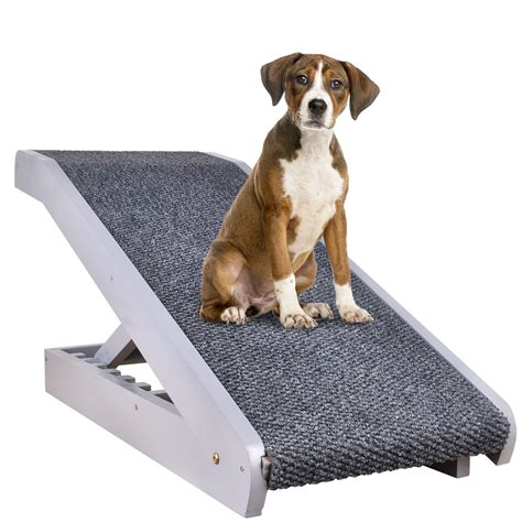 Voraiya®Dog Stairs, Dog Ramps for Small Dogs, Pet Stairs - 5 Levels with Adjustable Height, Non ...