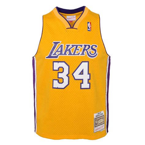 Shaq O'Neal #34 Los Angeles Lakers 1999-00 Youth Swingman NBA Jersey ...