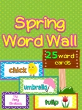Spring Vocabulary Word Wall Word Cards by Amy Bratsos | TpT