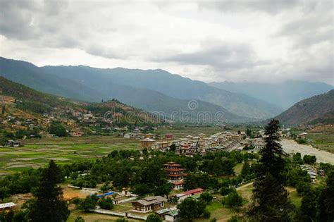 Panorama View To Paro Valley and City in Bhutan Stock Photo - Image of ...