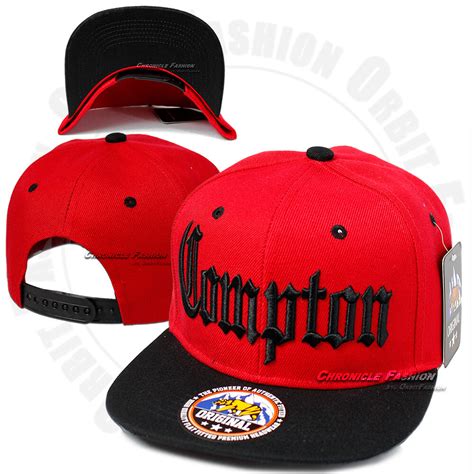 COMPTON Baseball Cap Embroidered Snapback Hat Adjustable Flat Hip Hop ...