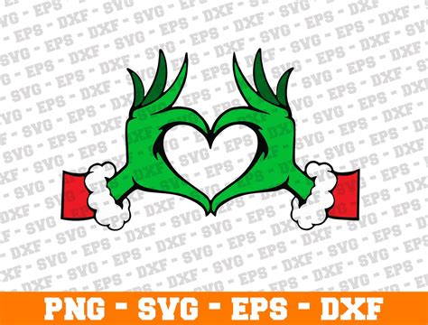 Grinch Hand SVG, Christmas Svg, Grinch Svg, Grinchmas Svg, Grinch Heart Hand, Christmas Grinch ...