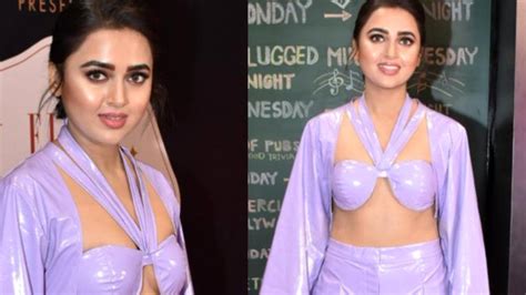 Tejasswi Prakash Flaunts Her Glam Look In Lilac Outfit