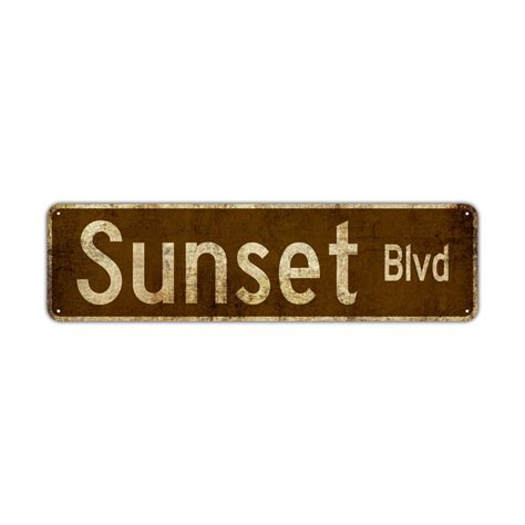 SUNSET BLVD Street Sign Rustic Vintage Retro Metal Decor Wall | Etsy