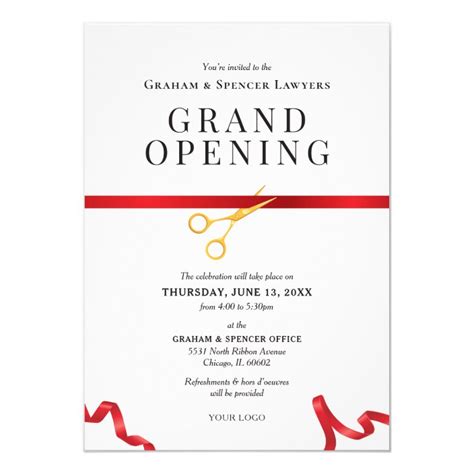 Grand Opening Red Ribbon Cutting Ceremony Invitation | Zazzle.com