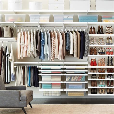 White elfa décor Deluxe Closet | The Container Store