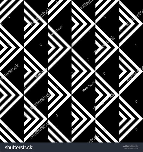 Seamless Black White Geometric Backgroundeps10 Illustration Stock ...