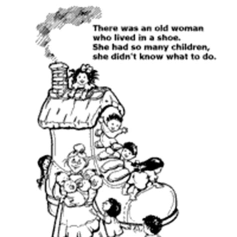 Old Woman Who Lived in a Shoe » Coloring Pages » Surfnetkids