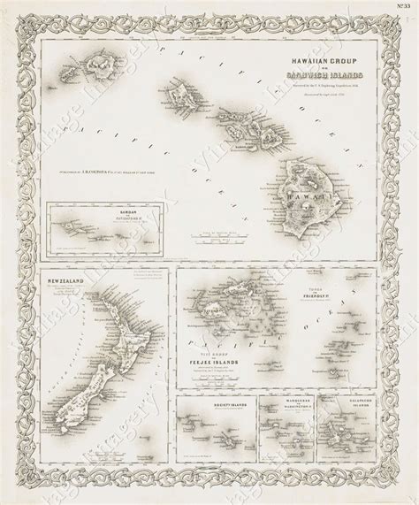 Old Hawaii Map Vintage Hawaiian Map Sandwich Islands Map 1841 - Etsy